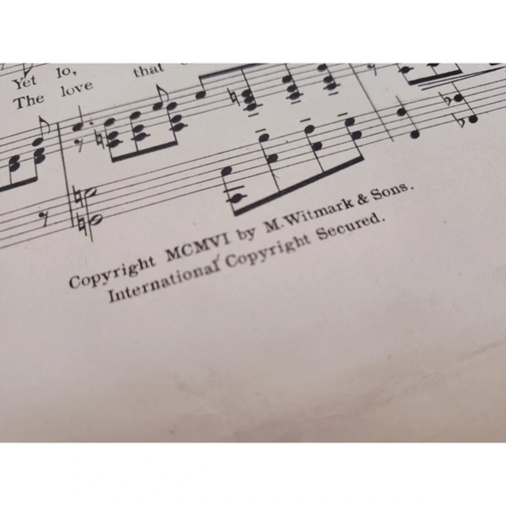 Love Me and the World Is Mine 1906 Antique Sheet Music Ernest Ball Sepia Typogra